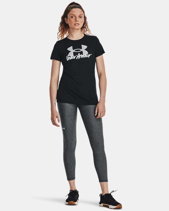 Women's UA Tech™ Graphic Short Sleeve in Black image number 2
